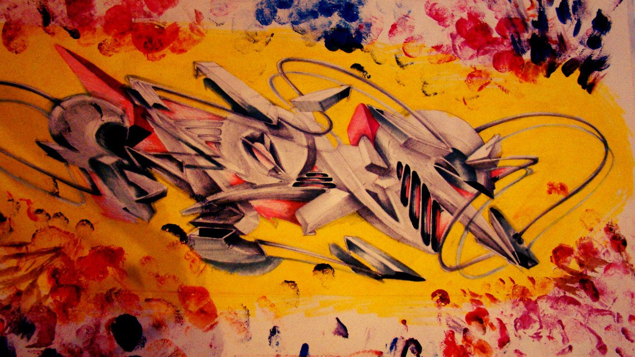 Graffiti sketchbook — wildstyle in pencil, WAVE
